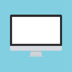 Vector illustration of modern screen monitor in flat style.