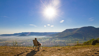 Auszeit auf der schwäbische Alb - Morgens auf dem Hörnle, bei Kirchheim Teck