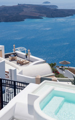 Swimming pool in Santorini, Greece