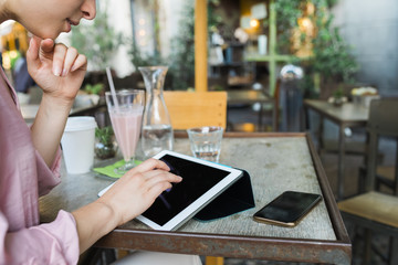 Businesswoman at cafe