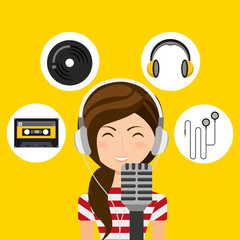 music entertainment person avatar vector illustration design