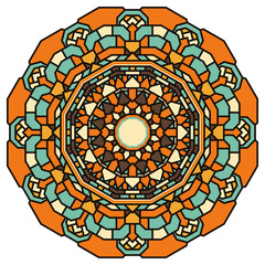 Hand drawn ornamental lace round mandala