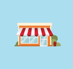 Flat style. Vector Icon of a shop store