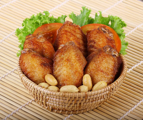Fried chicken in a basket