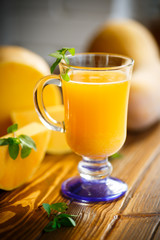 Fresh pumpkin juice in a glass