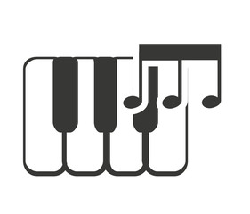 keys piano with sound icon vector illustration design