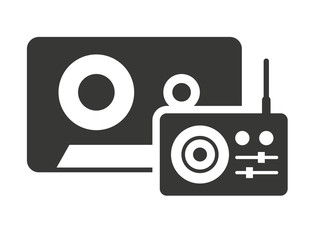cassette retro with audio icon vector illustration design