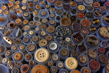 a heap of textile buttons