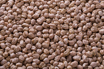 Raw chickpea beans macro background