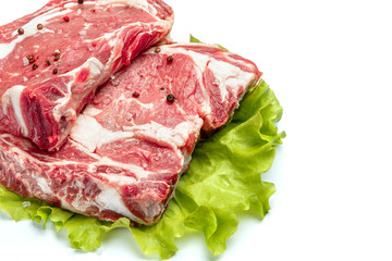 Uncooked organic shin of beef meat