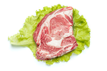 Uncooked organic shin of beef meat