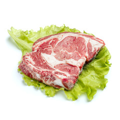 Uncooked organic shin of beef meat