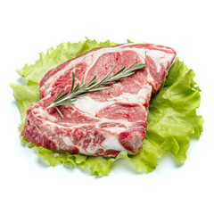 Uncooked organic shin of beef meat