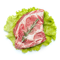 Uncooked organic shin of beef meat