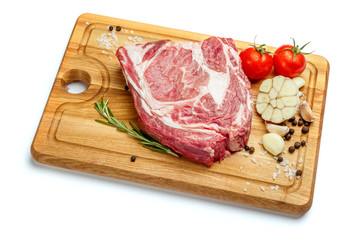 Uncooked organic shin of beef meat