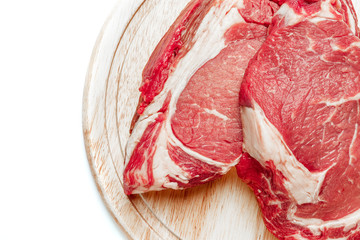 Uncooked organic shin of beef meat