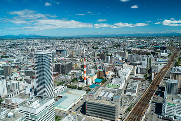 札幌ＪＲタワー展望室から見る北東方面