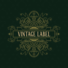 Old vintage card with floral ornament - vector