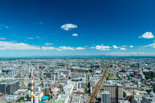 札幌ＪＲタワー展望室から見る東方面