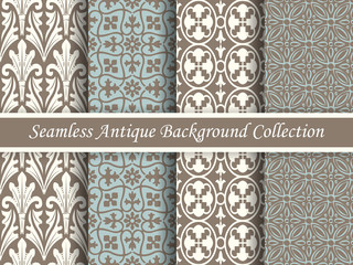 Antique seamless brown background collection_159
