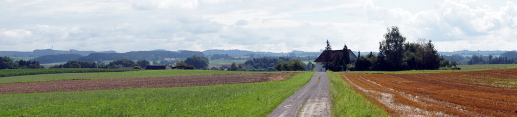 Fototapeta na wymiar Panorama of farm fields in Germany