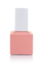 Single pink nail polish bottle