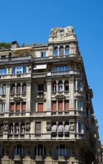 Italian facade in Genova, Italy.