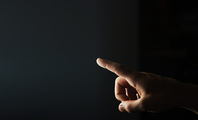 Businessman pointing finger