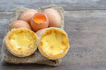 Egg tart custard sweet delicious dessert with fresh eggs