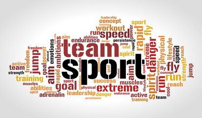 Team sport word cloud, active concept, vector illustration