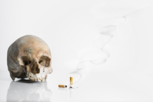 fumer tue/m&eacute;gots avec t&ecirc;te de mort