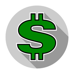 Dollar icon flat design vector illustration