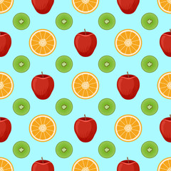 Fruits flat vector seamless pattern