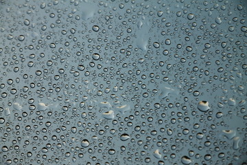 Rain drops on window , rainy day