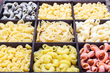 pasta assortment of different colors