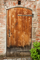 Single old door, entrance