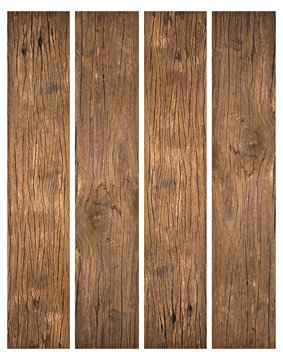Fototapeta old wood plank isolated on white background