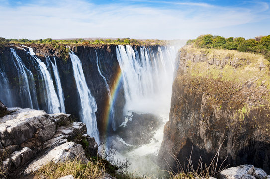 View of the Victoria Falls in Zimbabwe, Africa; Concept for travel in Africa