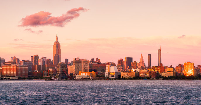 NYC sunset panorama