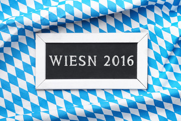 Bayerische Flagge & Tafel - Wiesn 2016