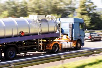 fuel truck speeding on highway