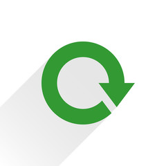Flat green arrow icon reload, refresh sign