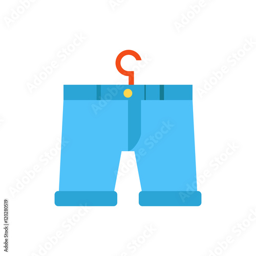 "Vector cartoon flat pants on hanger" Stock image and royaltyfree
