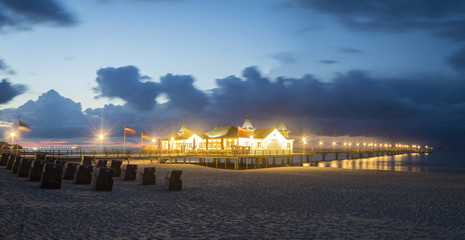 wooden pier on the Baltic Sea
