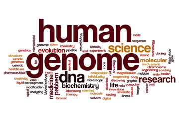 Human genome word cloud