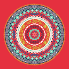 Mandala. Abstract circular vector ornament. Geometric pattern