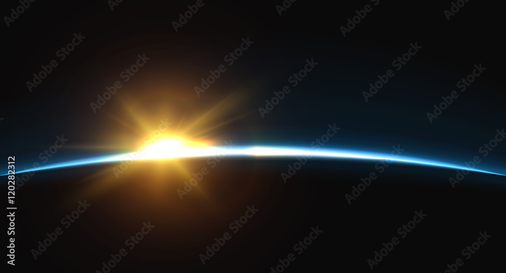 Canvas Prints planet earth sunrise.. globe horizon atmosphere. view of the earth from orbit of the planet . backgr