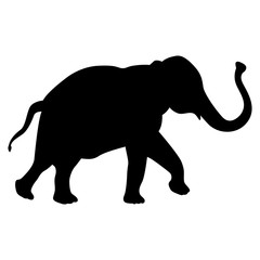 elephant black silhouette vector illustration side view
