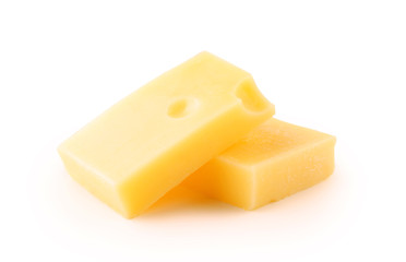 Cheese Emmentaler slaced isolated on white background