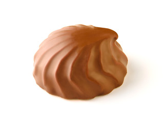 marshmallows in chocolate. Russian zephyr isolated on white background with clipping path.